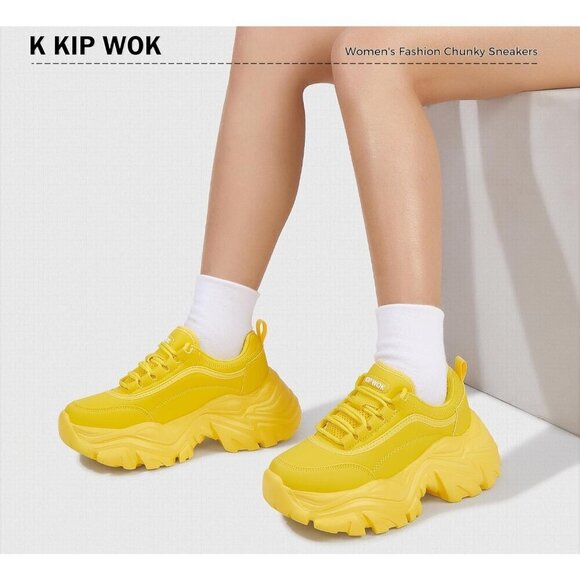 Handmade Yellow Leather Platform Wedge Sandals: Women Women Leather Yellow Casual Comfortable Wedge Walking Sport Sneakers Shoes